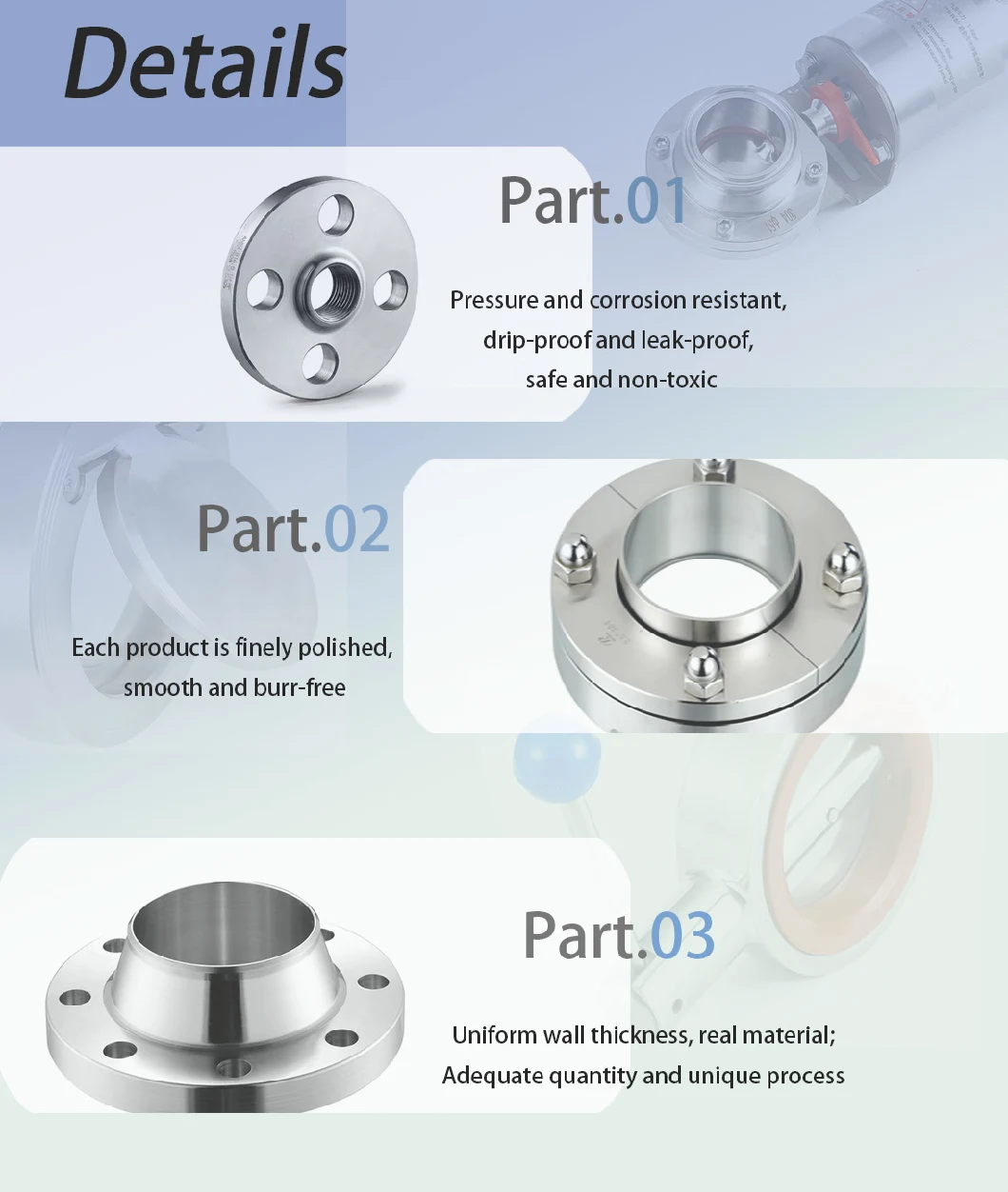 Spot Supply High-Quality Sanitary Stainless Steel 304 316L Sanitary Aseptic Flange